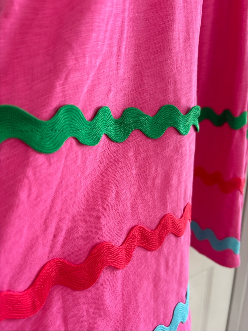 Boden Pink Rickrack Trim Jersey Dress 12R - Picture 9 of 12